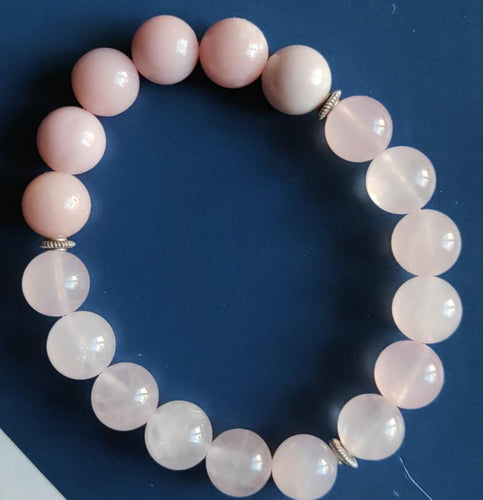 Crystal bracelet - Rose Quartz & Pink Opal