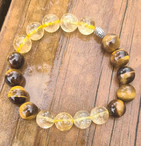 Tigers eye & Citrine Crystal Bracelet